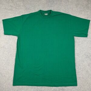 Dream USA T-Shirt Mens 2XL Green Blank Heavyweight Short Sleeve Crew Neck